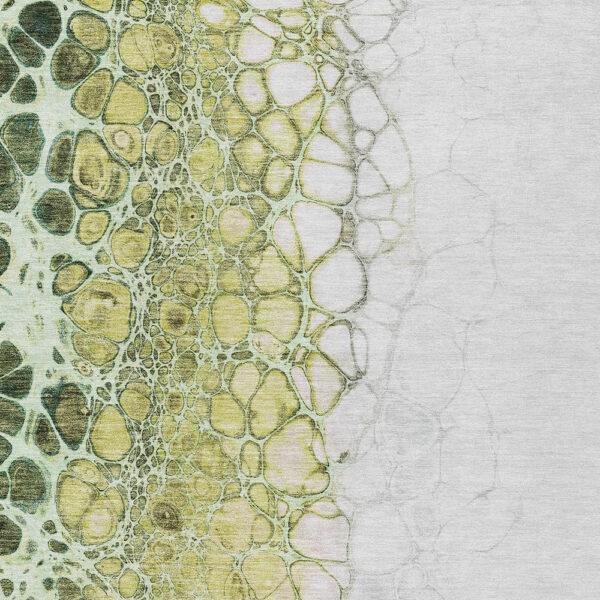 8' X 10' Olive Green And Gold Abstract Washable Indoor Outdoor Area Rug