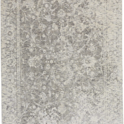 8' X 11' Ivory And Gray Abstract Hand Woven Area Rug