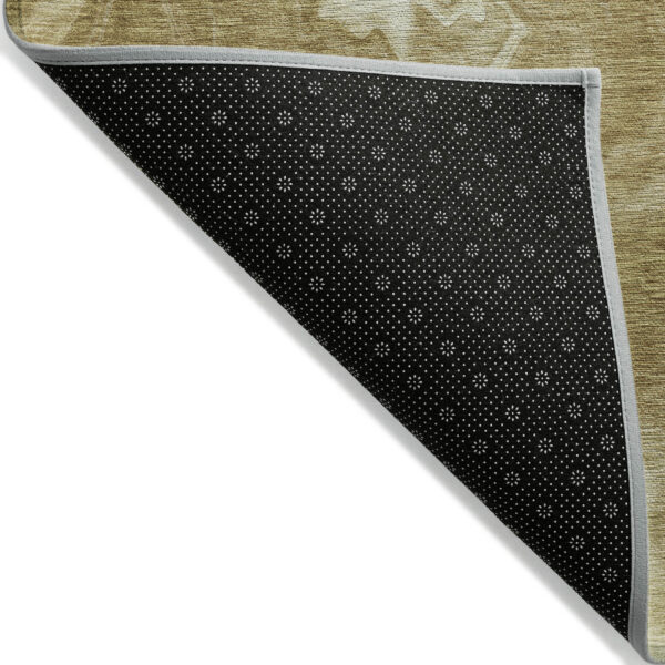 10' X 14' Brown Beige And Ivory Abstract Washable Indoor Outdoor Area Rug
