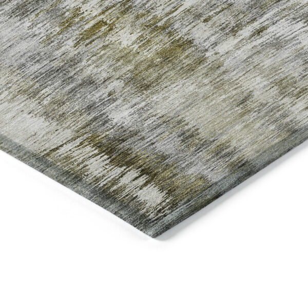 3' X 5' Brown And Taupe Abstract Washable Indoor Outdoor Area Rug