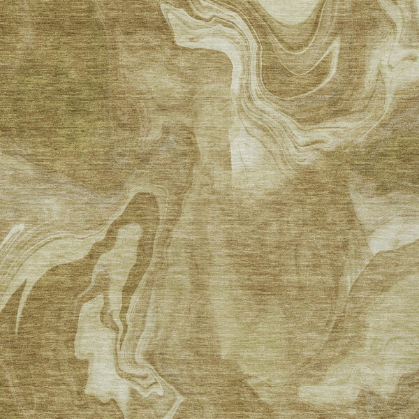 10' X 14' Brown Beige And Ivory Abstract Washable Indoor Outdoor Area Rug