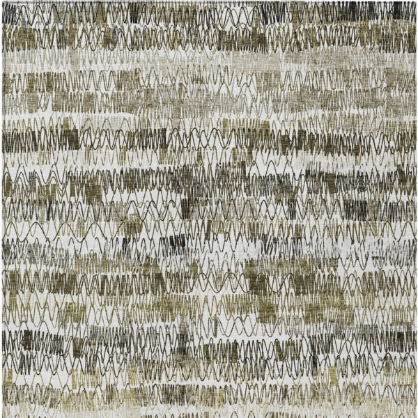 8' X 10' Taupe Beige And Tan Striped Washable Indoor Outdoor Area Rug