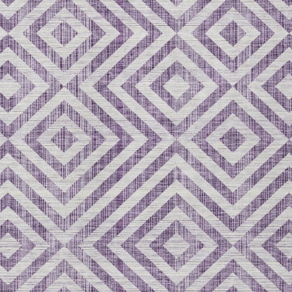 5' X 8' Purple And Ivory Geometric Washable Indoor Outdoor Area Rug