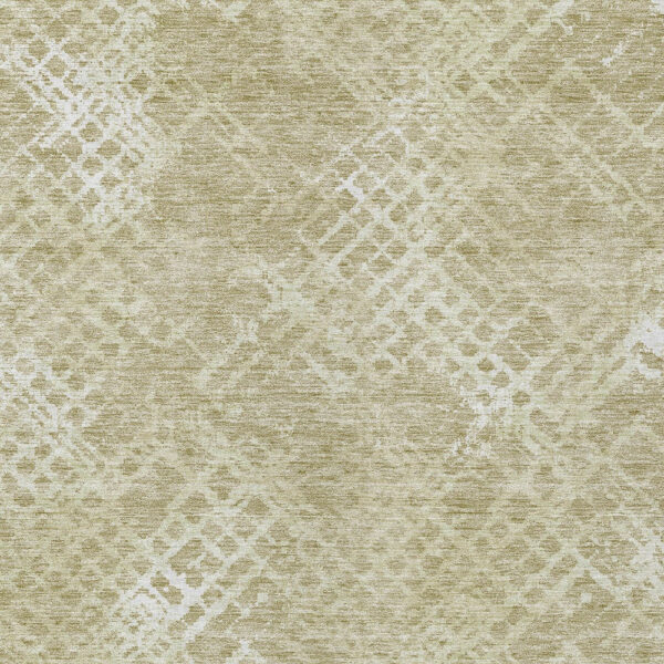 8' X 10' Beige Tan And Ivory Geometric Washable Indoor Outdoor Area Rug