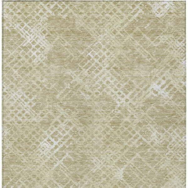 8' X 10' Beige Tan And Ivory Geometric Washable Indoor Outdoor Area Rug