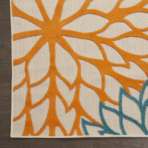 3' X 5' Green Floral Non Skid Indoor Outdoor Area Rug