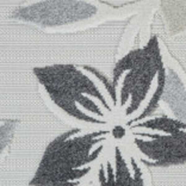 5' X 7' Cream and Gray Floral Distressed Indoor Outdoor Area Rug