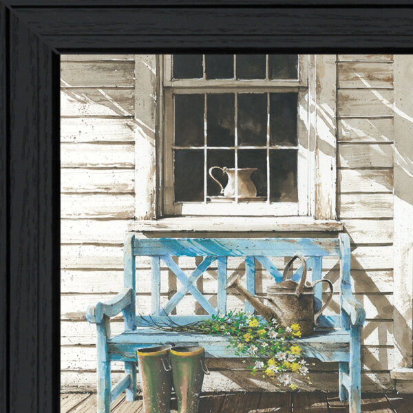 Cheerful Chores Black Framed Print Wall Art