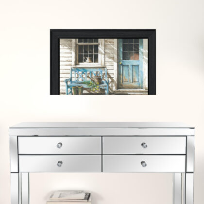 Cheerful Chores Black Framed Print Wall Art