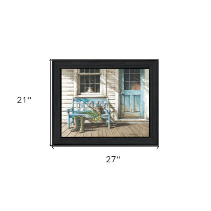 Cheerful Chores Black Framed Print Wall Art