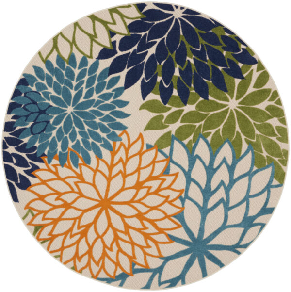 10' Blue and Green Indoor Outdoor Area Rug