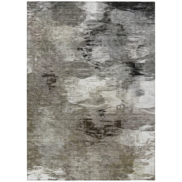 8' X 10' Taupe Beige And Ivory Abstract Washable Indoor Outdoor Area Rug