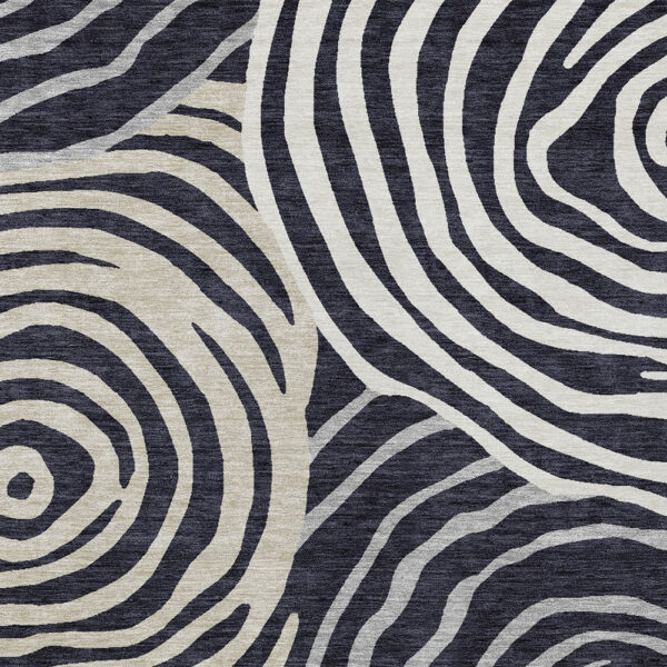8' X 10' Black Charcoal And Gray Abstract Washable Indoor Outdoor Area Rug