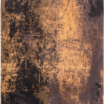 3' X 5' Yellow and Brown Abstract Non Skid Area Rug