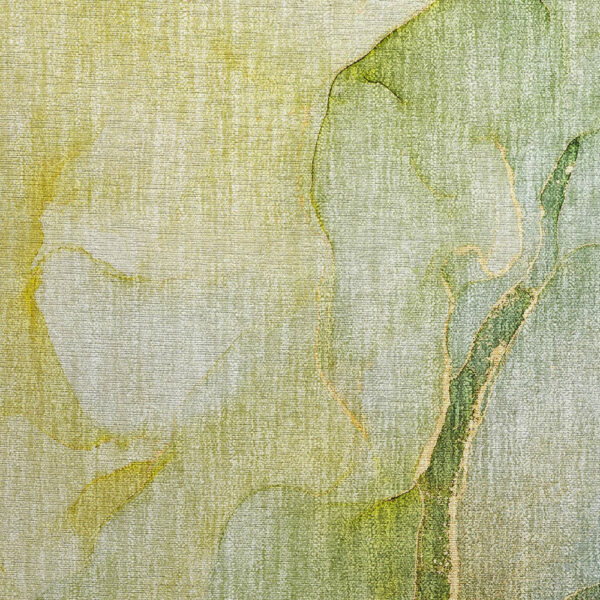 2' X 3' Green Abstract Washable Non Skid Indoor Outdoor Area Rug