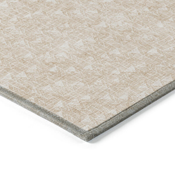 8' X 10' Tan Geometric Washable Non Skid Indoor Outdoor Area Rug