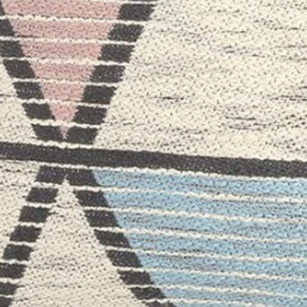 14" X 22" Ivory Gray and Pink Handmade Geometric Indoor Outdoor Throw Pillow Cover With Tassels