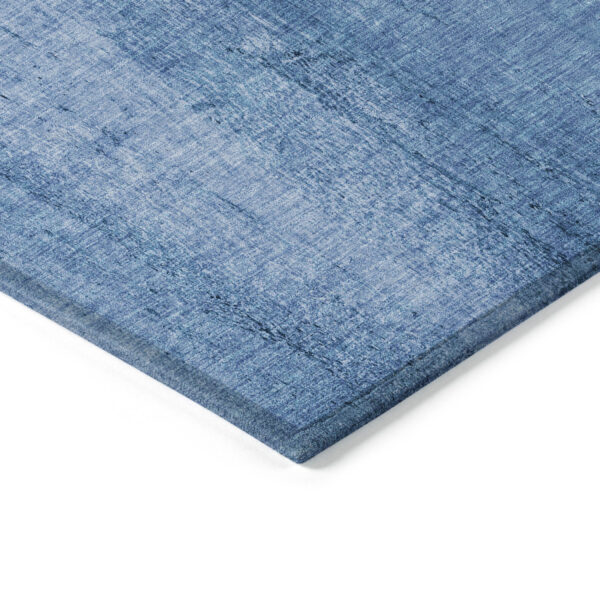 8' X 10' Sky Blue And Navy Blue Nautical Washable Indoor Outdoor Area Rug