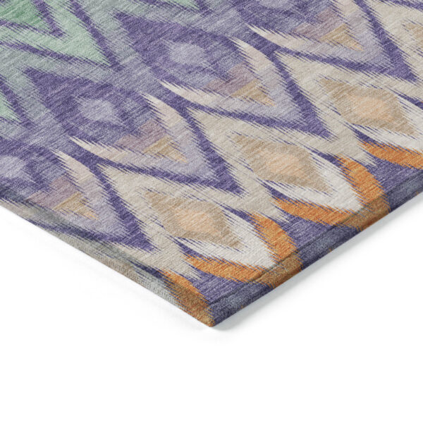 9' X 12' Purple Lilac And Orange Southwestern Washable Indoor Outdoor Area Rug
