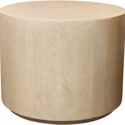 16" Natural Distressed Solid Wood Round End Table