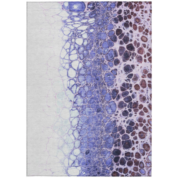 10' X 14' Purple Lilac And Eggplant Abstract Washable Indoor Outdoor Area Rug