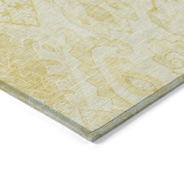 10' X 14' Gold Ivory And Beige Moroccan Washable Indoor Outdoor Area Rug