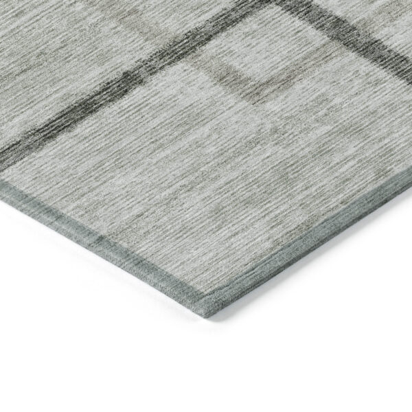 10' X 14' Green And Charcoal Geometric Washable Indoor Outdoor Area Rug