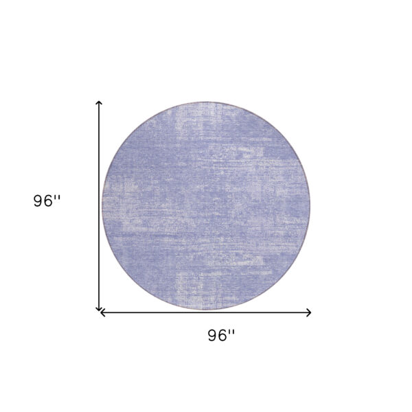 8' Lavender Purple And Lilac Round Abstract Washable Indoor Outdoor Area Rug