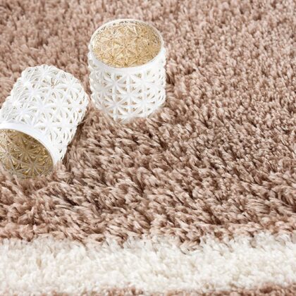 5' X 8' Beige Geometric Area Rug