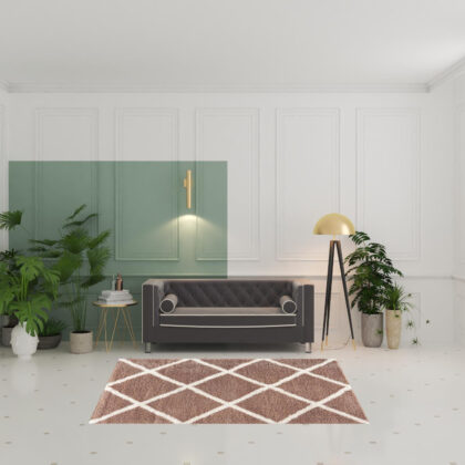 5' X 8' Beige Geometric Area Rug