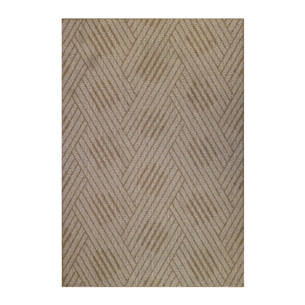 8' x 10' Beige Geometric Stain Resistant Indoor Outdoor Area Rug