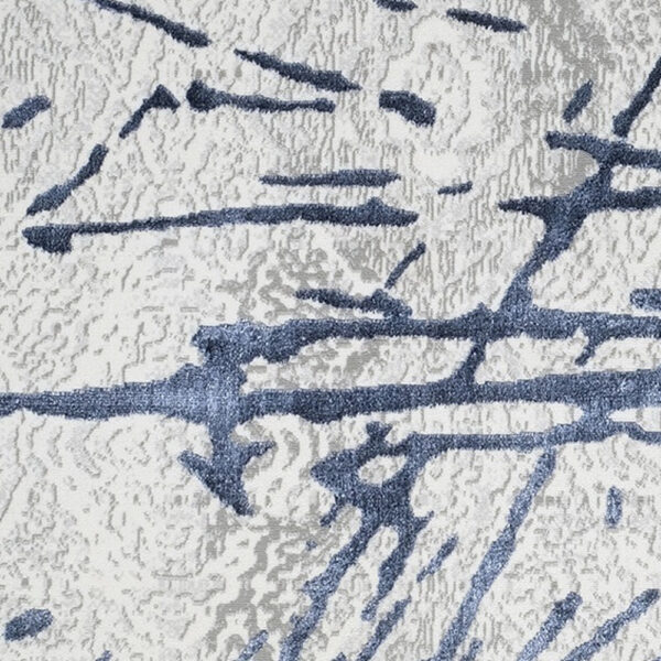 9' x 12' Ivory and Blue Abstract Area Rug