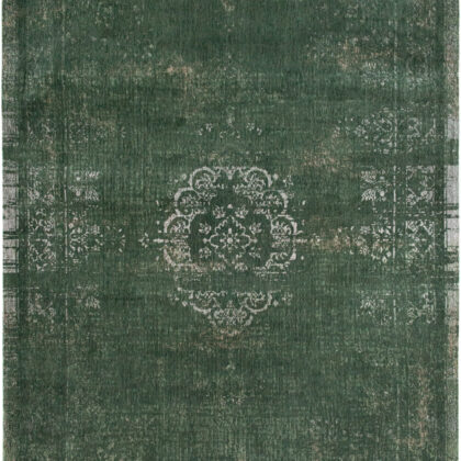 9' X 13' Gray and Green Medallion Non Skid Area Rug