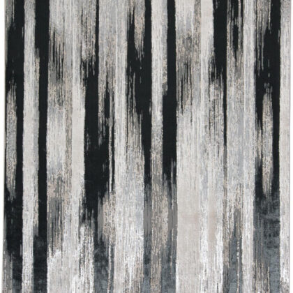 12' X 18' Black Silver and Gray Abstract Power Loom Area Rug