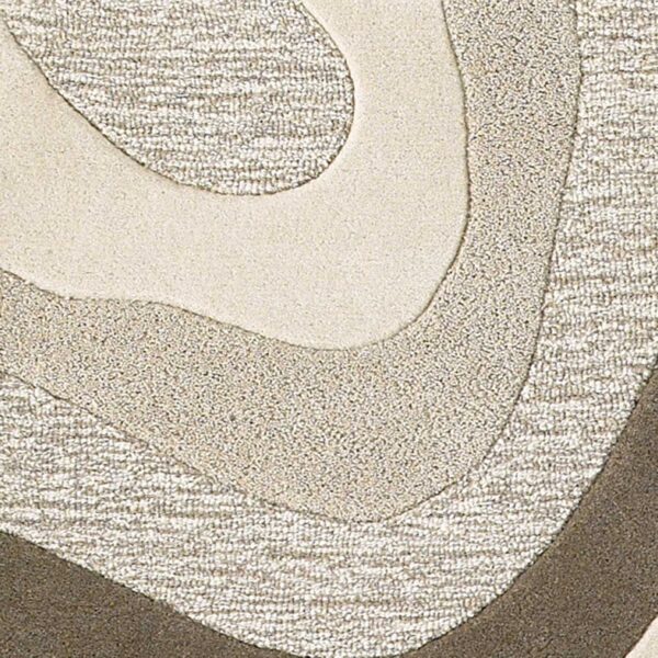 2'X4' Natural Beige Hand Tufted Abstract Waves Indoor Accent Rug