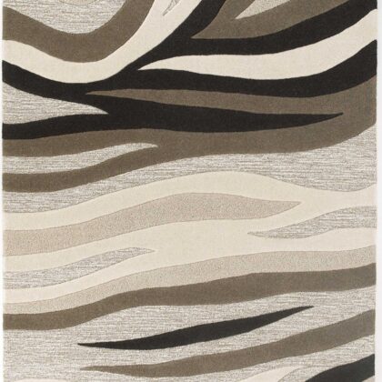2'X4' Natural Beige Hand Tufted Abstract Waves Indoor Accent Rug