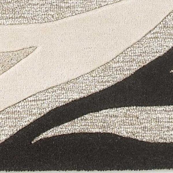 2'X4' Natural Beige Hand Tufted Abstract Waves Indoor Accent Rug