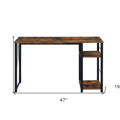 47" Brown and Black Writing Desk
