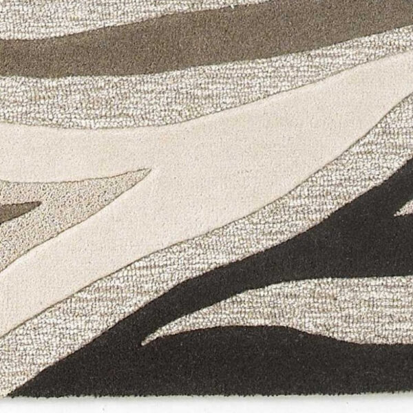 2'X4' Natural Beige Hand Tufted Abstract Waves Indoor Accent Rug