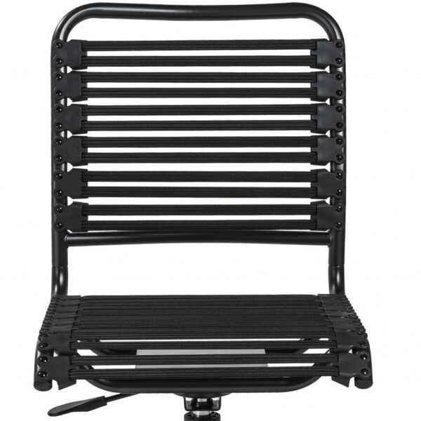 Black Swivel Adjustable Task Chair Bungee Back Steel Frame