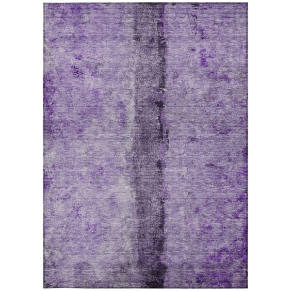 3' X 5' Purple And Lavender Abstract Washable Indoor Outdoor Area Rug