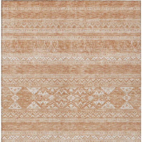 10' X 14' Copper And Ivory Southwestern Washable Indoor Outdoor Area Rug