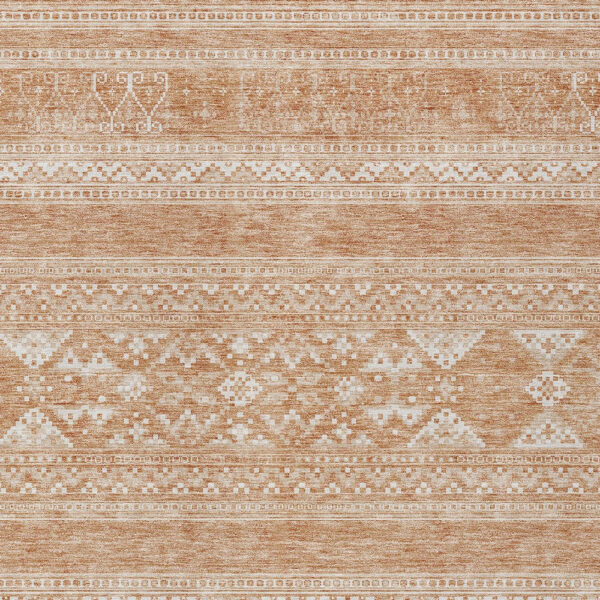 10' X 14' Copper And Ivory Southwestern Washable Indoor Outdoor Area Rug