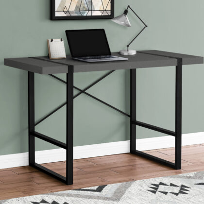 49" Gray and Black Computer Desk