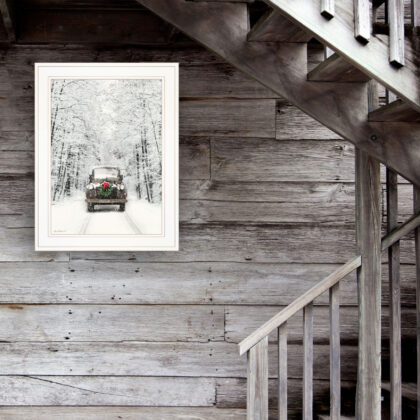 Antique Christmas 1 White Framed Print Wall Art