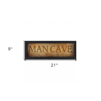 Man Cave 1 Black Framed Print Wall Art