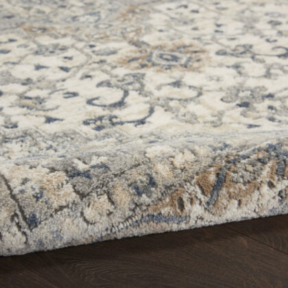 10' Gray and Ivory Medallion Power Loom Runner Rug