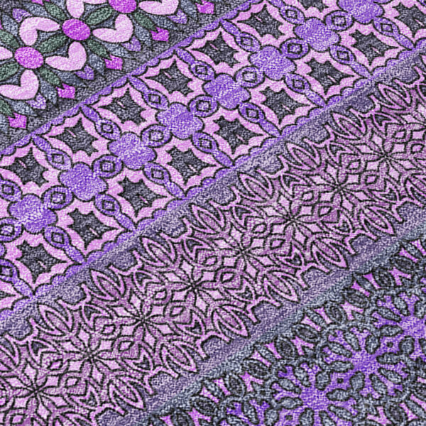 2' X 3' Purple Striped Washable Non Skid Indoor Outdoor Area Rug