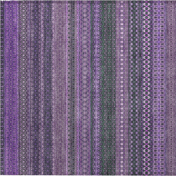 2' X 3' Purple Striped Washable Non Skid Indoor Outdoor Area Rug