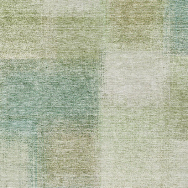 5' X 8' Artichoke Green And Beige Abstract Washable Indoor Outdoor Area Rug